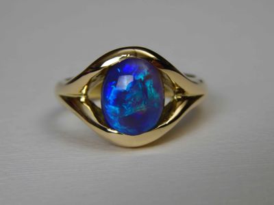 Black Opal ring 345