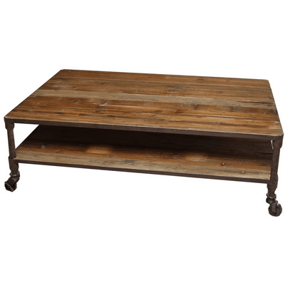 INDUSTRIAL COFFEE TABLE - RECLAIMED PINE AND STEEL