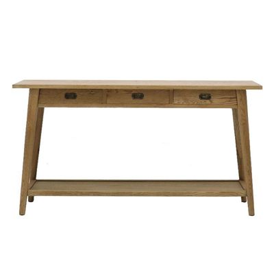SOLBERG OAK 3 DRAWER CONSOLE TABLE