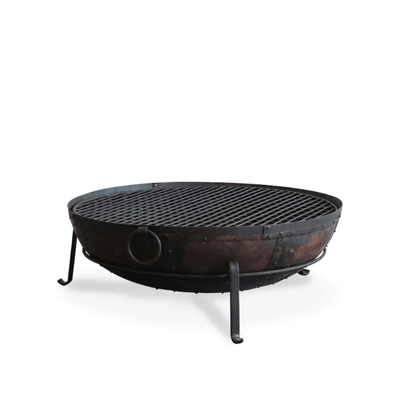 IRON FIRE BOWL WITH GRILL 100CM