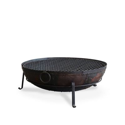 IRON FIRE BOWL WITH GRILL 100CM