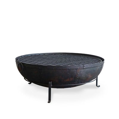 IRON FIRE BOWL WITH GRILL 120CM