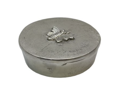 SILVER BOX WITH BEE DESIGN