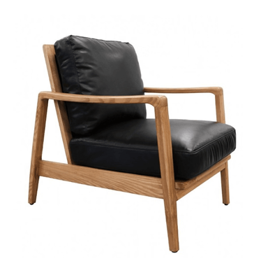 BUCKLE ARMCHAIR - BLACK WITH NATURAL FRAME