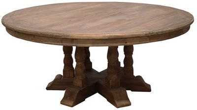 LARGE ROUND DINING TABLE RECLAIMED PINE 1.8M