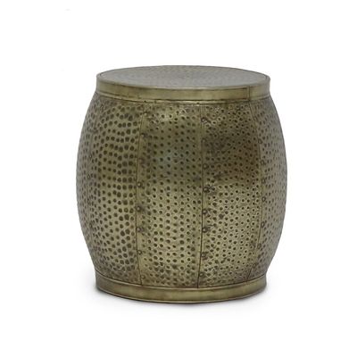 SURAT DRUM BRASS SIDE TABLE - LARGE
