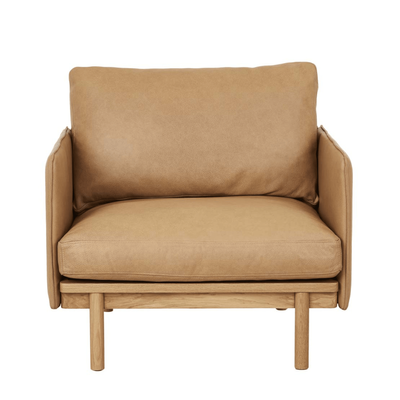 TOLV PENSIVE 1 SEATER - CAMEL LEATHER / LIGHT OAK
