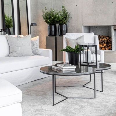ARTWOOD CEDES BLUESTONE SIDETABLE