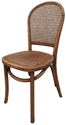 RATTAN BACKED DINING CHAIR - NATURAL