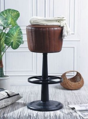 BROWN LEATHER BARSTOOL