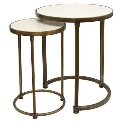 GOLD AND BRASS NESTING TABLES - SET OF 2