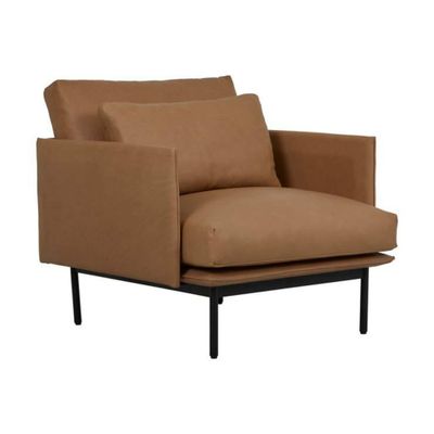 TOLV CHERRY 1 SEATER SOFA - CAMEL LEATHER