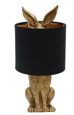 BUNNY TABLE LAMP - BLACK AND GOLD