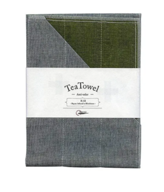 RIB TEA TOWEL- MOSS GREEN