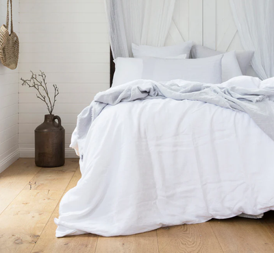 FRENCH LINEN - QUILT COVER - IVORY