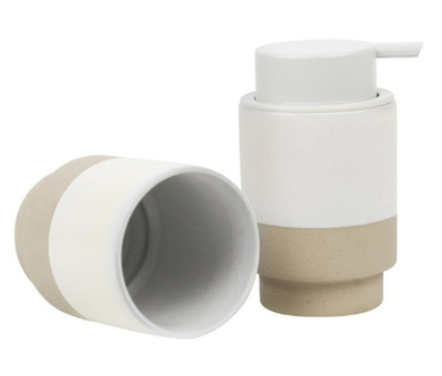 SOAP PUMP AND TUMBLER - WHITE