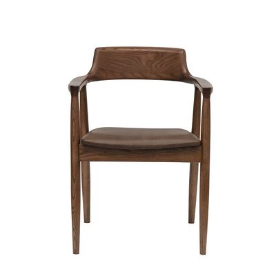 ALBERT DINING CHAIR BROWN LEATHER