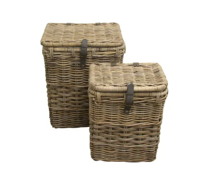 GROVE LAUNDRY BASKETS WITH LEATHER STRAP