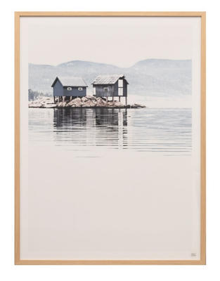 PHOTOGRAPHIC FRAMED BOAT HOUSE REFLECTION