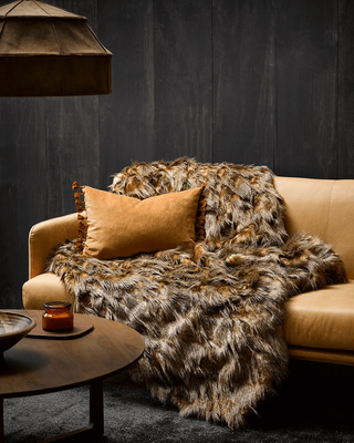 LUXURY FAUX FUR THROW - RED FOX