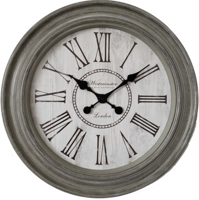 ROMAN NUMERAL WESTMINSTER CLOCK - GREY