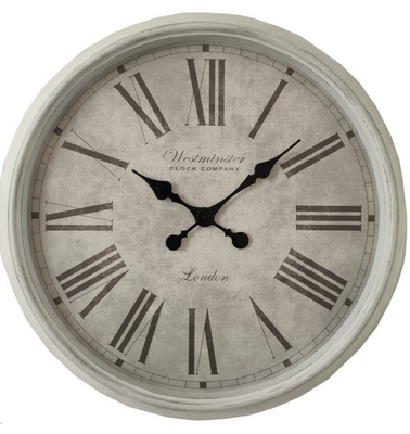 ROMAN NUMERAL WESTMINSTER CLOCK - WHITE