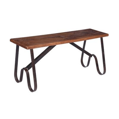IRON AND WOOD BENCH SEAT