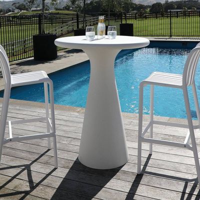 CADE CONCRETE PEDESTAL DINING TABLE - WHITE