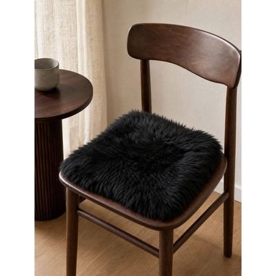 SHEEPSKIN SQUARE SEAT PAD - BLACK