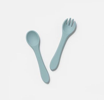 SILICONE FORK AND SPOON - RAIN