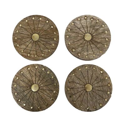 NATURAL WOODEN COASTERS - SET OF4