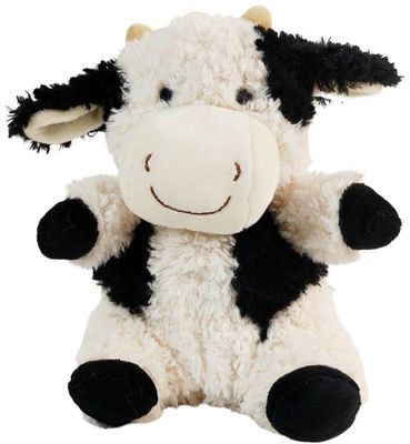 CURLY COW SOFT TOY - WHITE AND BLACK