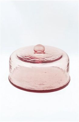 GLASS DOME WITH BASE - ROSE