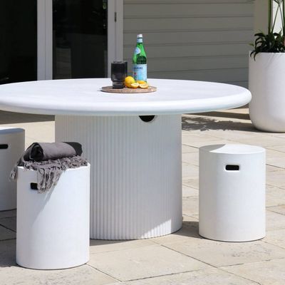 PABLO ROUND CONCRETE TABLE - WHITE