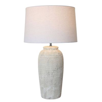 BEIGE LAMP WITH NATURAL LINEN SHADE - SMALL