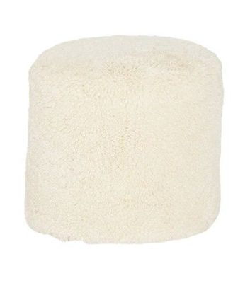 SHEEPSKIN OTTOMAN SHORN ROUND - CREAM