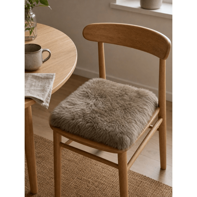 SHEEPSKIN SQUARE SEAT PAD - TAUPE