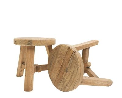 ROUND FOOTSTOOL- NATURAL