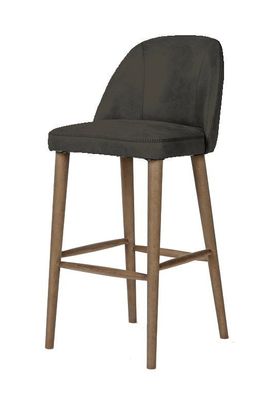 DUPONT LOW BAR STOOL-VELVET DARK BROWN