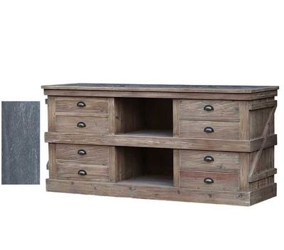 ZINC TOP KITCHEN BUFFET-OLD PINE