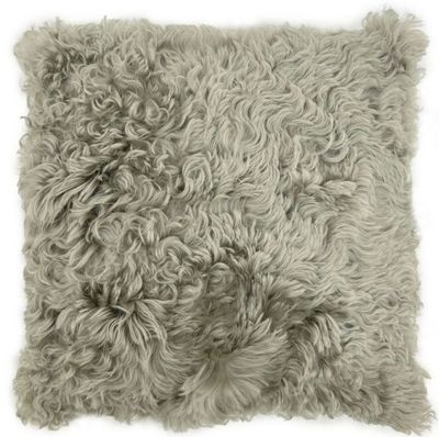 SHEARLING LAMB FUR CUSHION -PUMICE