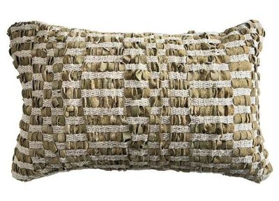 LISMORE CYPRUS LEATHER AND JUTE CUSHION