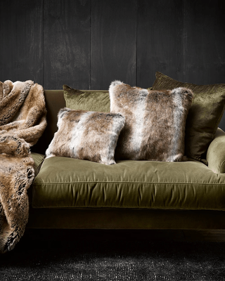 HEIRLOOM FAUX FUR CUSHION - STRIPED ELK