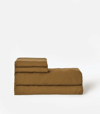 LINEN FLAT SHEET - OCHRE