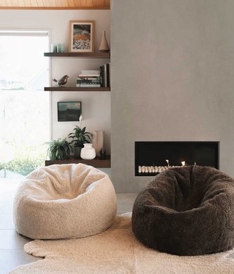 NZ SHORT WOOL BEANBAG - MUSHROOM