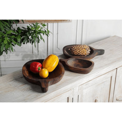 WOODEN FRUIT TRAYS - SET OF 3