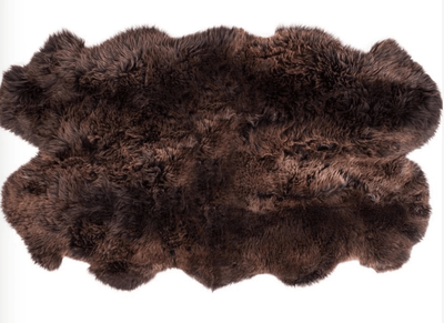 SHEEPSKIN QUAD LONG WOOL - CHOCOLATE