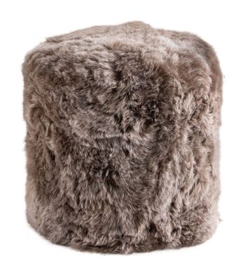 ICELANDIC SHEEPSKIN OTTOMAN - TAUPE