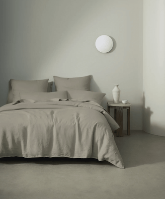 RAVELLO LINEN BEDDING - PEBBLE