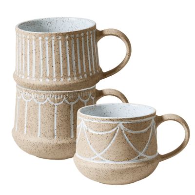 3 PACK MUGS W ETCHING NATURAL